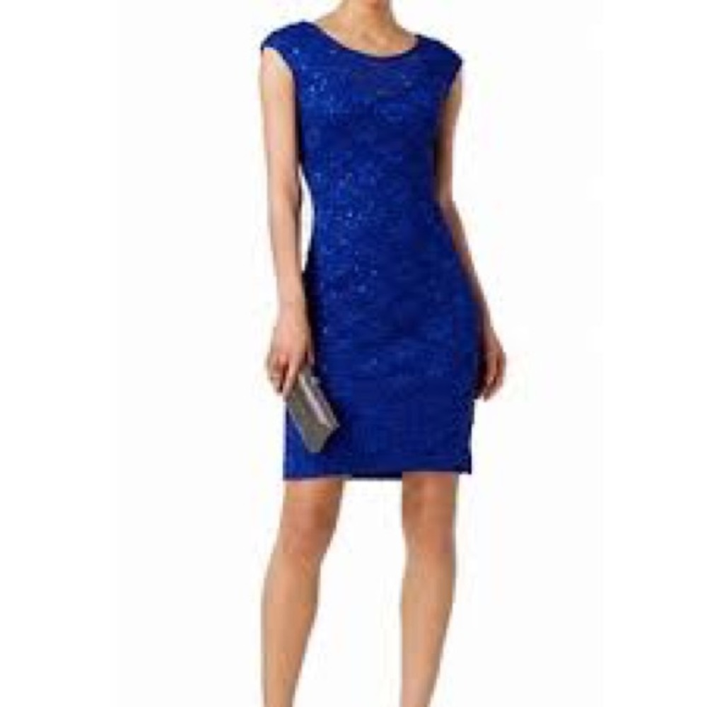 Blue cocktail dress. Connected apparel
